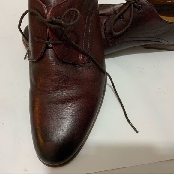 Aldo Men Shoes Dark Burgundy US 9 EU 42 Leather Oxford Pointed Toe - Picture 9 of 14